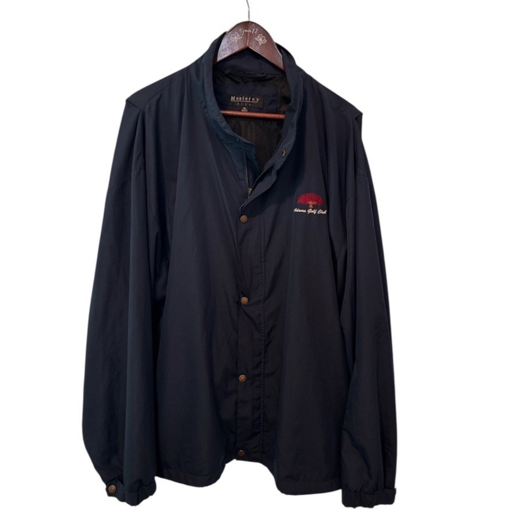 Monterey Club Mens Golf Jacket Navy Blue Adams Golf Club XL Snap and‎ Zip Front